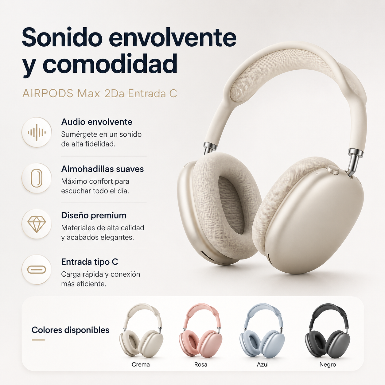 AIRPODS Max 2Da Entrada C - Maxi Accesorios México