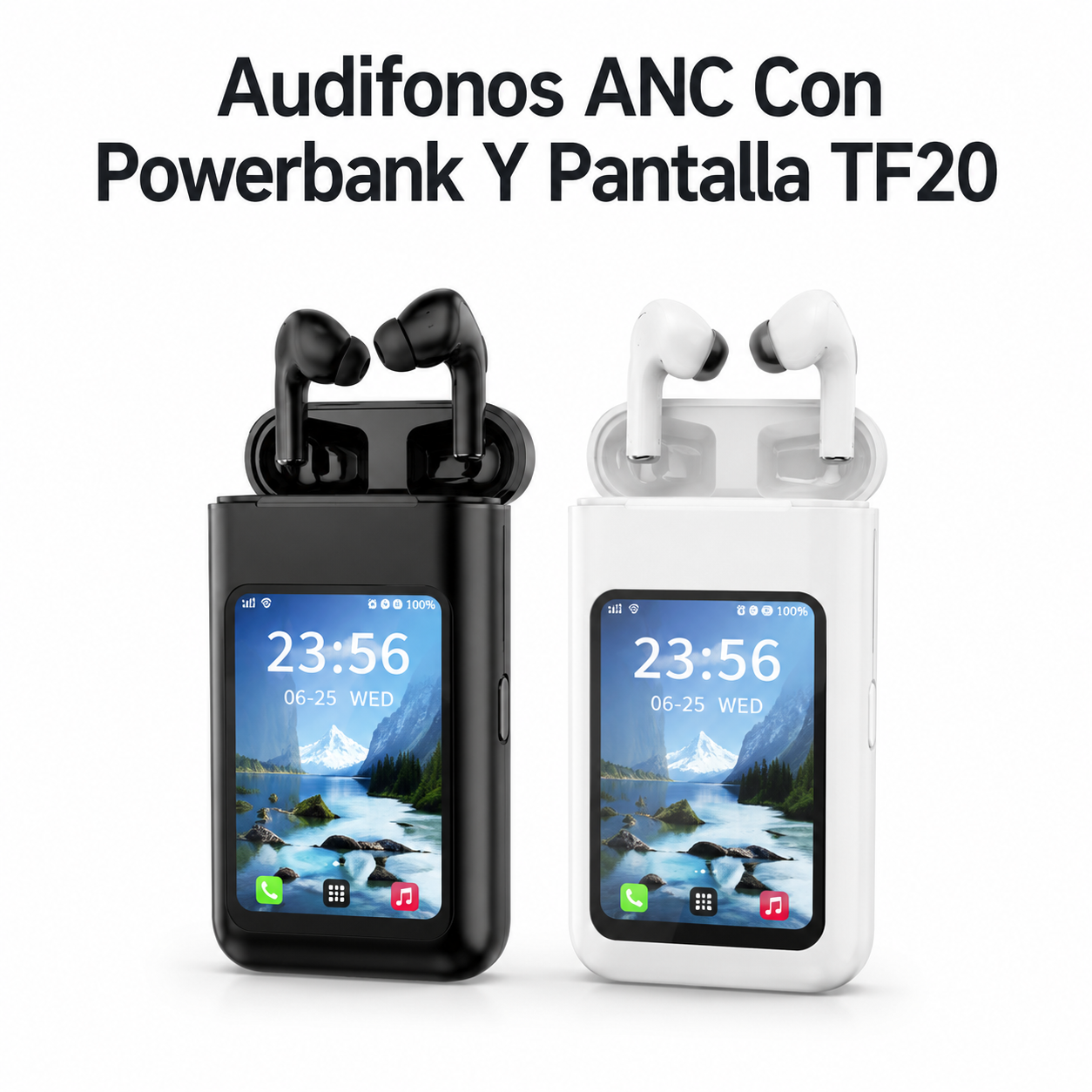 Audifonos ANC Con Powerbank Y Pantalla TF20 Audifonos ANC Con Powerbank Y Pantalla TF20 en México - Maxi Accesorios México