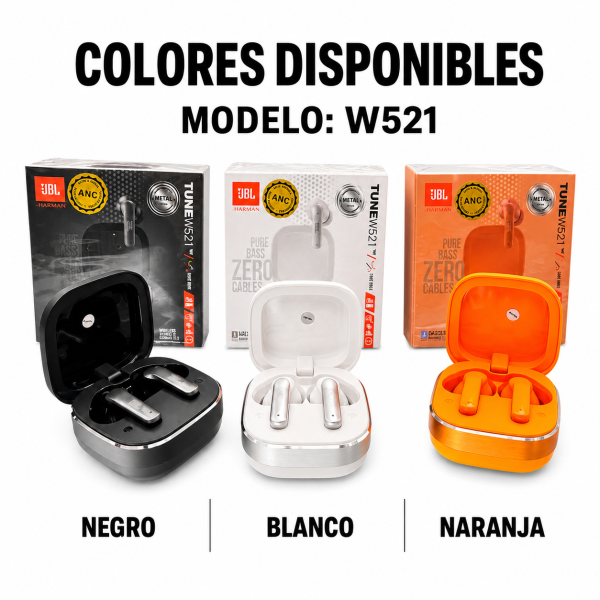 Audifonos Con ANC Metalico W521 - Maxi Accesorios México