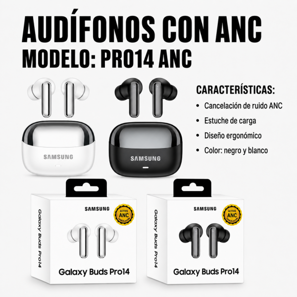 Audifonos Con ANC PRO14 ANC - Maxi Accesorios México