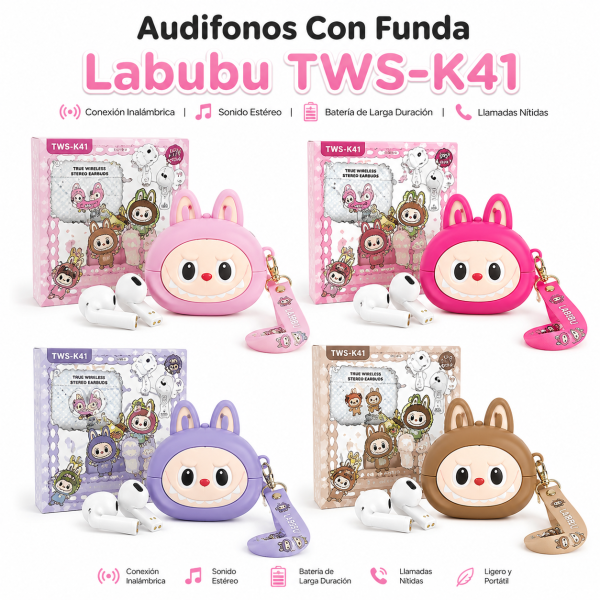 Audifonos Con Funda Labubu TWS-K41 en México - Maxi Accesorios México