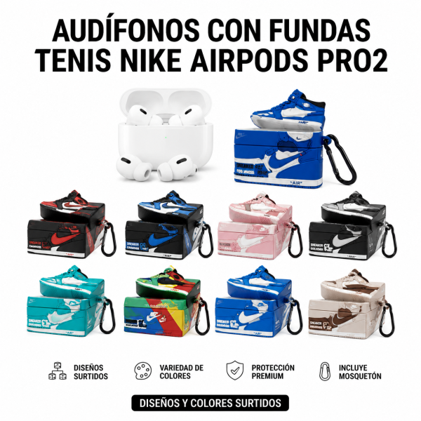 Audifonos Con Fundas Tenis Nike AIRPODS PRO2 en México - Maxi Accesorios México