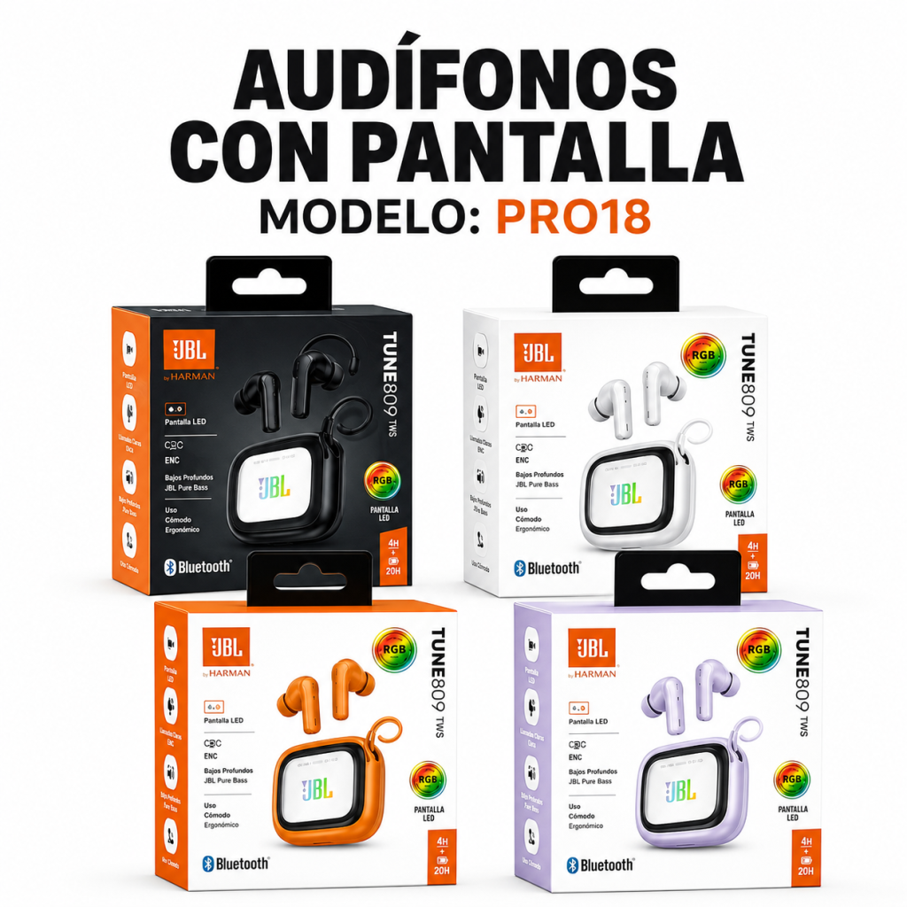 Audifonos Con Pantalla PRO18 en México - Maxi Accesorios México