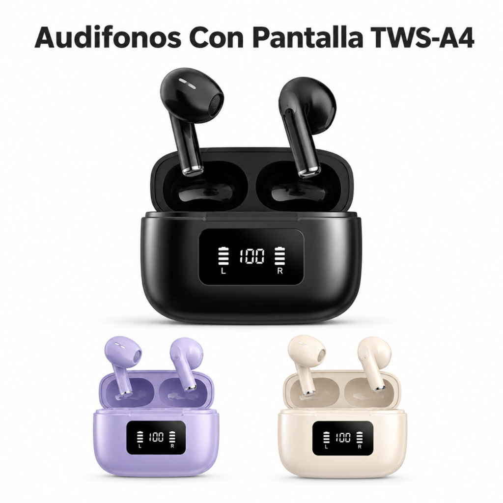Audifonos Con Pantalla TWS-A4 en México - Maxi Accesorios México