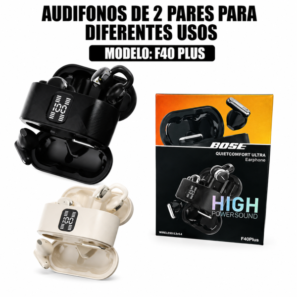 Audifonos De 2 Pares Para Diferentes Usos F40 PLUS en México - Maxi Accesorios México