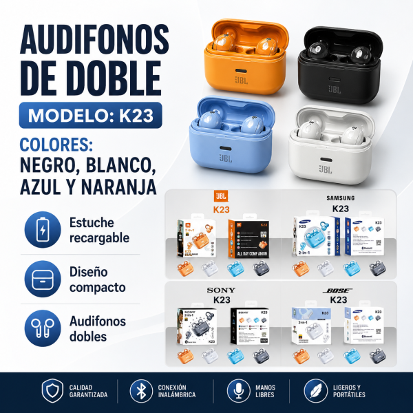 Audifonos De Doble K23 - Maxi Accesorios México