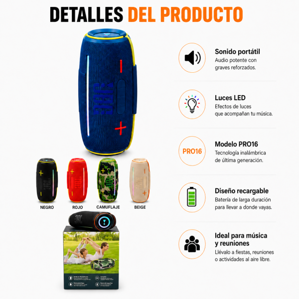 Bocina JBL LED PRO16 - Maxi Accesorios México