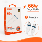 Cable De Silicon Prende 2 Puntas De 66W C30 - Maxi Accesorios México