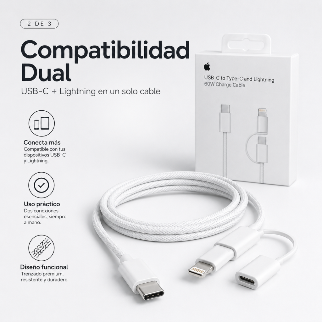 Cable Duo Trenzado CABLE IP DUO - Maxi Accesorios México
