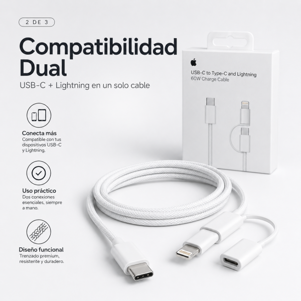 Cable Duo Trenzado CABLE IP DUO - Maxi Accesorios México