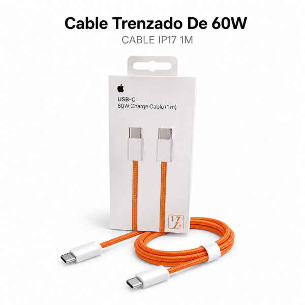 Cable Trenzado De 60W CABLE IP17 1M en México - Maxi Accesorios México