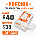 Cargador 66W Marca MAXI Supercarga Cac V20 - Maxi Accesorios México