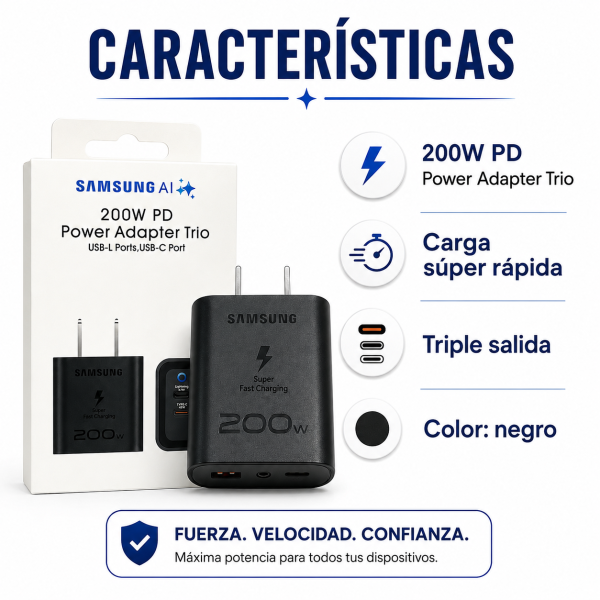 Cargador SAMSUNG 200W CAR SAM 200W - Maxi Accesorios México