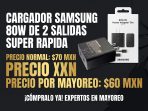 Cargador SAMSUNG 80W De 2 Salidas Super Rapida CAR SAM 80W - Maxi Accesorios México