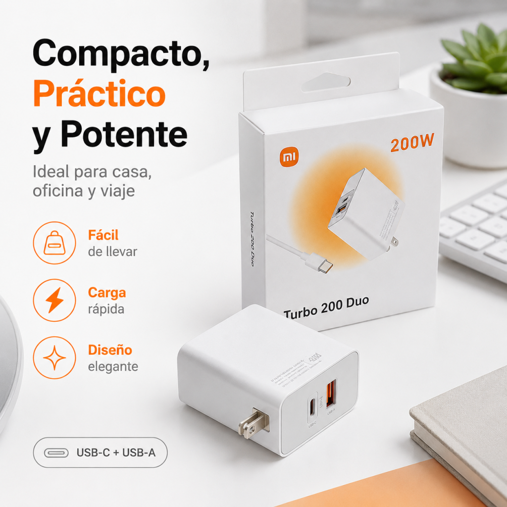 Cargador XIAOMI 200W De 2 Salidas Super Rapida CAR XIAOMI 200W - Maxi Accesorios México
