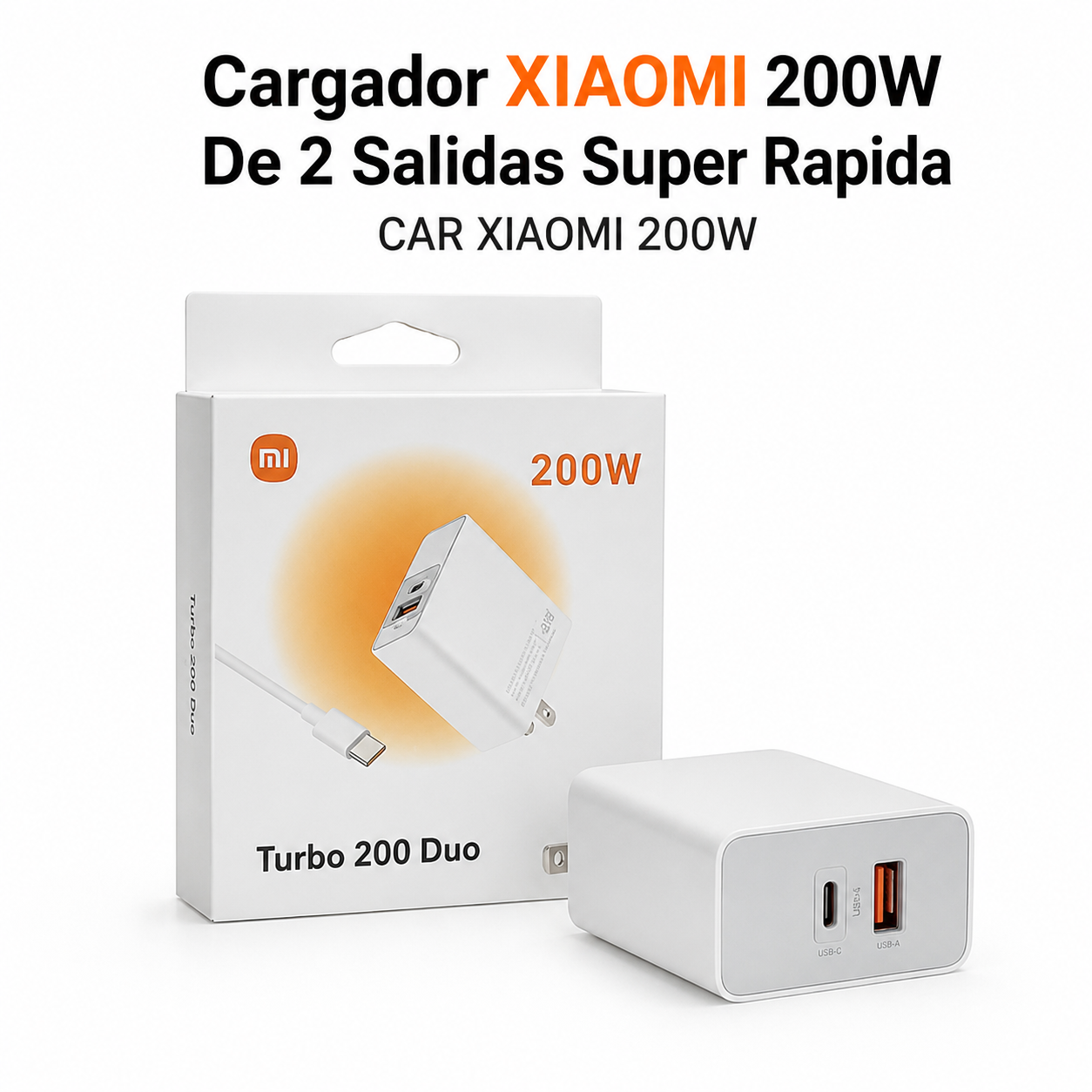 Cargador XIAOMI 200W De 2 Salidas Super Rapida CAR XIAOMI 200W Cargador XIAOMI 200W De 2 Salidas Super Rapida CAR XIAOMI 200W en… - Maxi Accesorios México