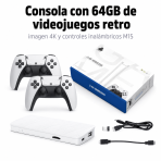 Consola con 64GB de videojuegos retro imagen 4K y controles… - Maxi Accesorios México