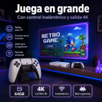 Consola con 64GB de videojuegos retro imagen 4K y controles inalámbricos M15 - Maxi Accesorios México
