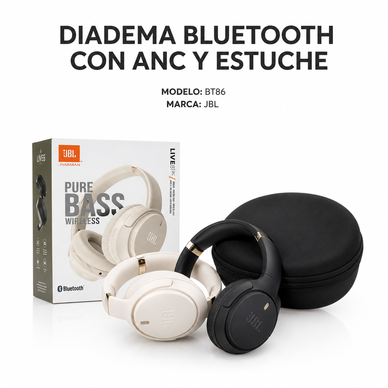Diadema Bluetooth Con ANC Y Estuche BT86 Diadema Bluetooth Con ANC Y Estuche BT86 en México - Maxi Accesorios México