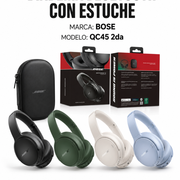 Diadema Bluetooth Con Estuche QC45 2DA en México - Maxi Accesorios México