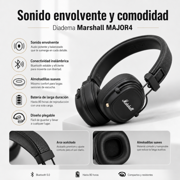 Diadema Marshall MAJOR4 - Maxi Accesorios México