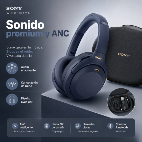 Diadema SONY Con Estuche XM4 - Maxi Accesorios México