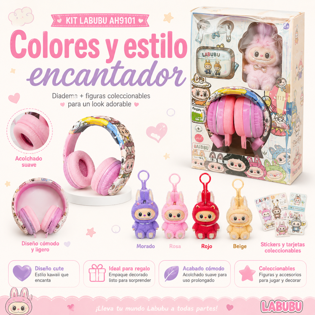 Kit De Diadema Labubu AH9101 - Maxi Accesorios México
