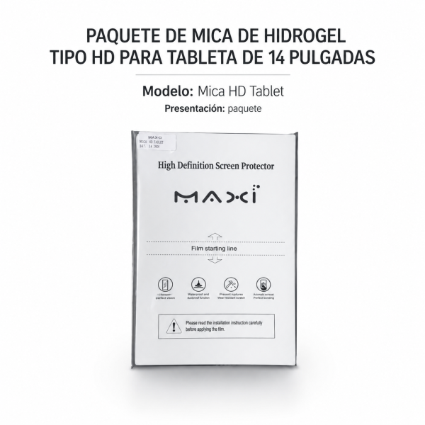 Paquete mica de hidrogel tipo HD para tablet de 14 pulgadas MICA HD… - Maxi Accesorios México