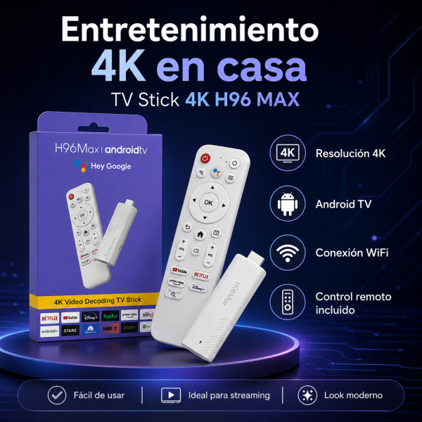 TV Stick 4K H96 MAX - Maxi Accesorios México