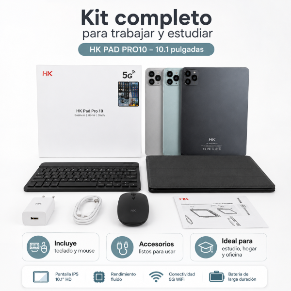 Tableta de 10 pulgadas HK PAD PRO10 - Maxi Accesorios México