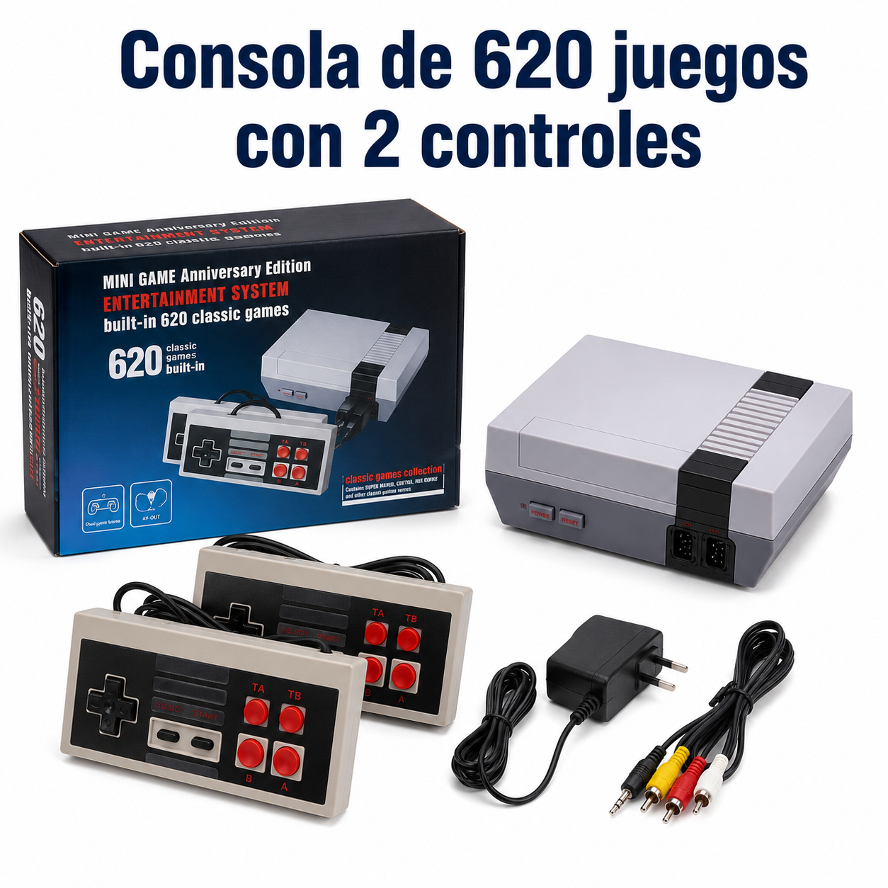 Videojuego con 10000 juegos X7 Consola de 620 juegos con 2 controles en México - Maxi Accesorios México