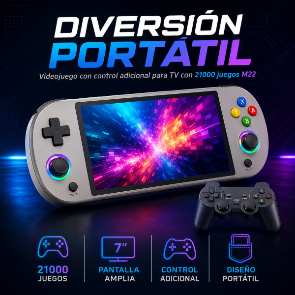 Videojuego con control adicional para TV con 21000 juegos M22 - Maxi Accesorios México