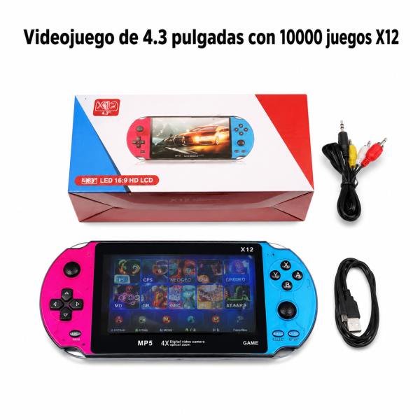 Videojuego de 4.3 pulgadas con 10000 juegos X12 en México - Maxi Accesorios México