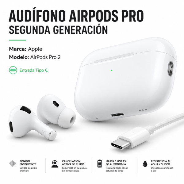 AirPods Pro segunda generación – AIRPOD PRO 2 en México - Maxi Accesorios México