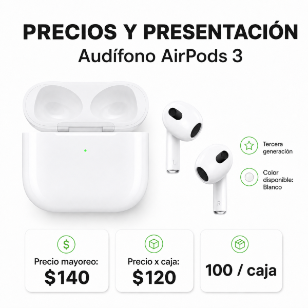 AirPods tercera generación – AIRPOD 3 - Maxi Accesorios México