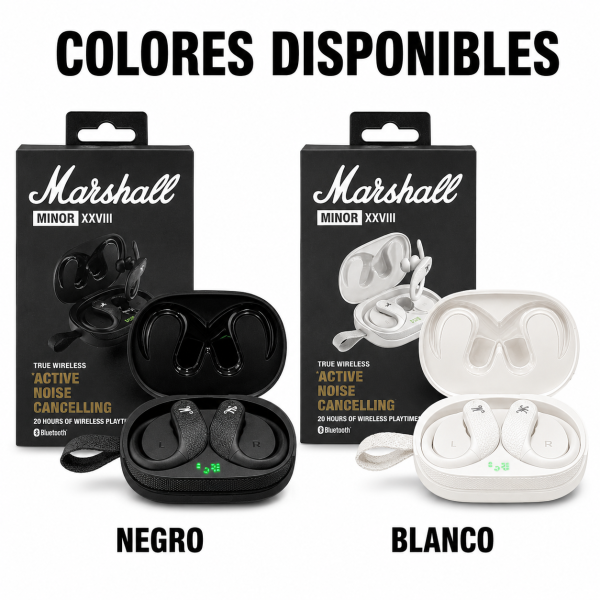 Audífono Bluetooth Marshall de gancho con indicador – M28 en… - Maxi Accesorios México