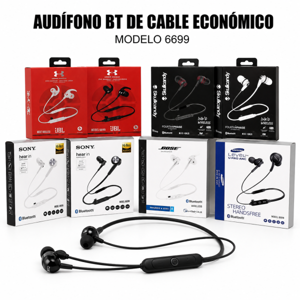 Audífono Bluetooth de cable económico en México - Maxi Accesorios México