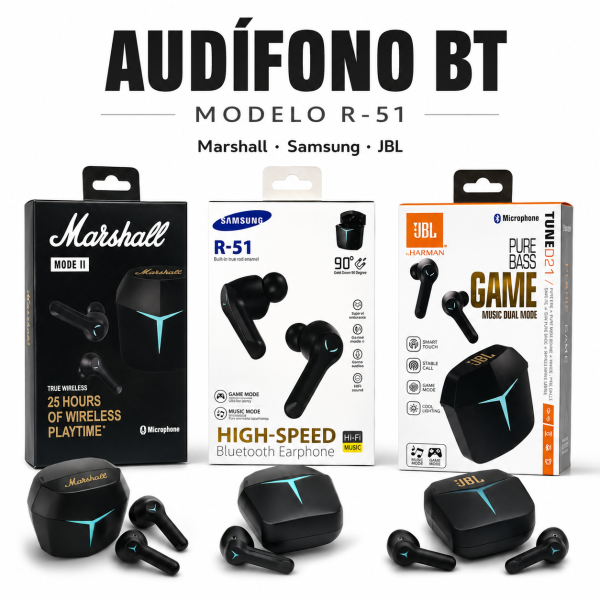 Audífono Bluetooth multimarca – R-51 en México - Maxi Accesorios México