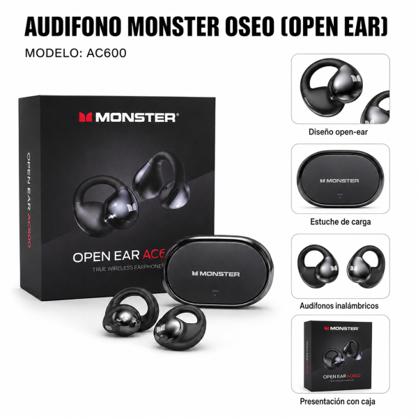 Audífono Monster Oseo Open Ear – ACE600 - Maxi Accesorios México