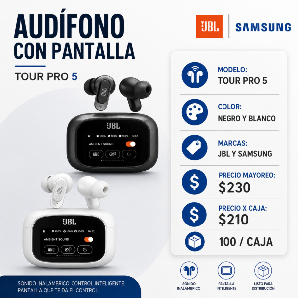 Audífono con pantalla – TOUR PRO 5 - Maxi Accesorios México