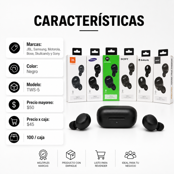 Audífono económico – TWS-5 - Maxi Accesorios México