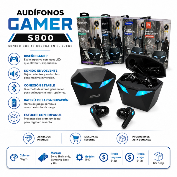 Audífono gamer – S800 - Maxi Accesorios México