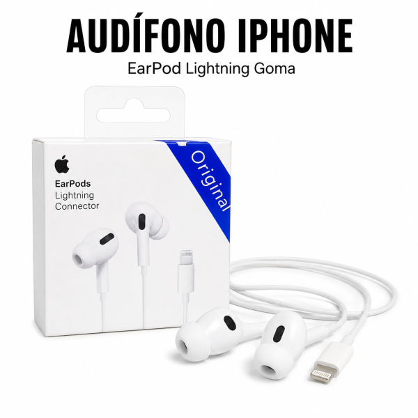 Audífono iPhone Lightning de goma – EARPOD LIGHTNING GOMA en… - Maxi Accesorios México