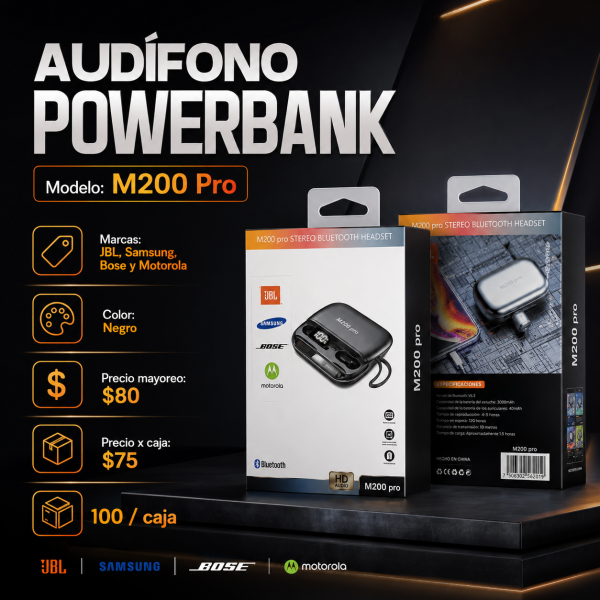 Audífono powerbank – M200 PRO - Maxi Accesorios México