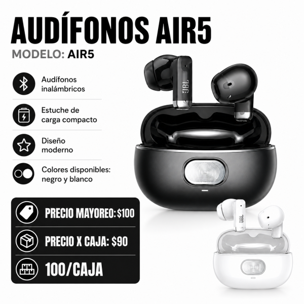 Audífonos Bluetooth – AIR5 en México - Maxi Accesorios México