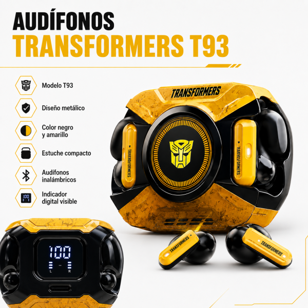 Audífonos Marca Transformers Metálico – T93 - Maxi Accesorios México