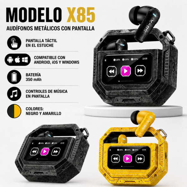 Audífonos Metálico con Pantalla – X85 - Maxi Accesorios México