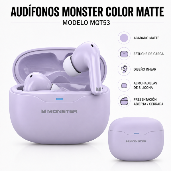 Audífonos Monster Color Matte – MQT53 - Maxi Accesorios México