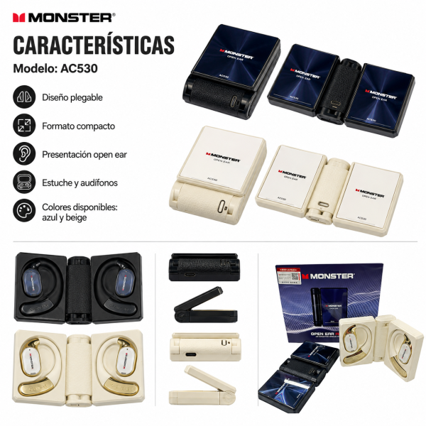 Audífonos Monster Plegable – AC530 - Maxi Accesorios México