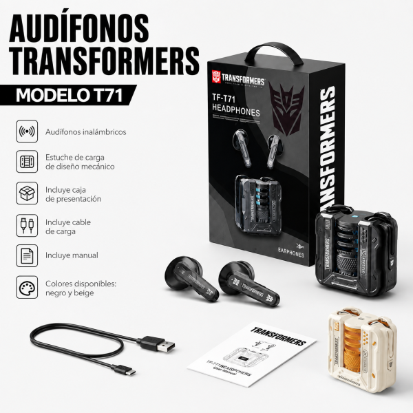 Audífonos Transformers – T71 - Maxi Accesorios México